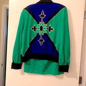 St John two piece suit with stunning gold detailing.